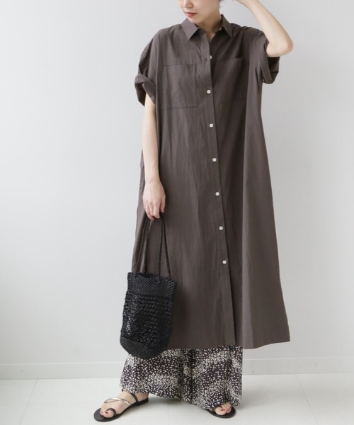 JOURNAL STANDARD relume（ジャーナルスタンダード　レリューム）の「コットンオーバーサイズシャツワンピース（ワンピース・レディース・カーキ/ホワイト系その他/グレー・FREE）」の17枚目の写真