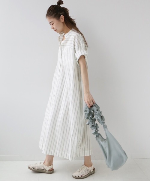 JOURNAL STANDARD relume（ジャーナルスタンダード　レリューム）の「コットンオーバーサイズシャツワンピース（ワンピース・レディース・カーキ/ホワイト系その他/グレー・FREE）」の18枚目の写真