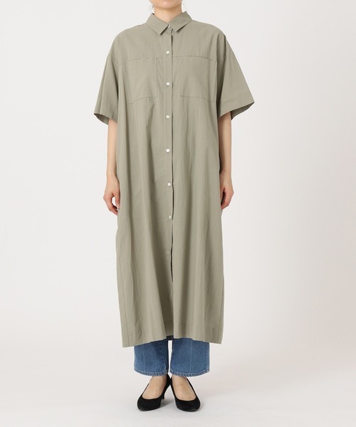 JOURNAL STANDARD relume（ジャーナルスタンダード　レリューム）の「コットンオーバーサイズシャツワンピース（ワンピース・レディース・カーキ/ホワイト系その他/グレー・FREE）」の8枚目の写真