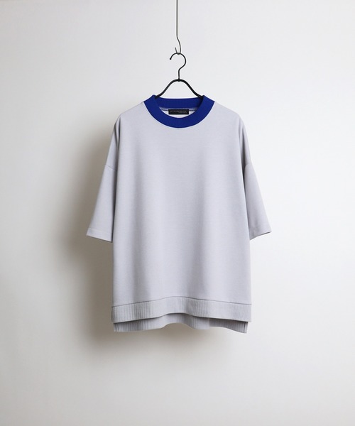 Confirm（コンファーム）の「リブカラービッグシルエットTシャツ【Confirm】（Tシャツ/カットソー・メンズ・ライトグレー/ネイビー/グリーン/ブラック/グレイッシュベージュ・M/L）」の3枚目の写真