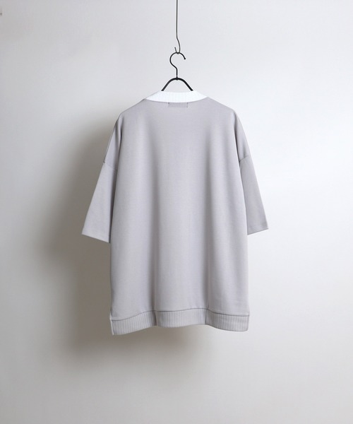 Confirm（コンファーム）の「リブカラービッグシルエットTシャツ【Confirm】（Tシャツ/カットソー・メンズ・ライトグレー/ネイビー/グリーン/ブラック/グレイッシュベージュ・M/L）」の7枚目の写真