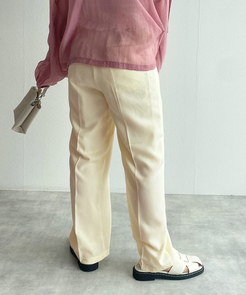 w closet（ダブルクローゼット）の「センタープレスタックパンツ（スラックス・レディース・ブラック/ピンク/ライム/アイボリー・S/M）」の7枚目の写真