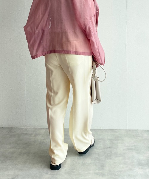 w closet（ダブルクローゼット）の「センタープレスタックパンツ（スラックス・レディース・ブラック/ピンク/ライム/アイボリー・S/M）」の10枚目の写真