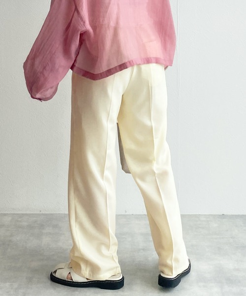 w closet（ダブルクローゼット）の「センタープレスタックパンツ（スラックス・レディース・ブラック/ピンク/ライム/アイボリー・S/M）」の13枚目の写真