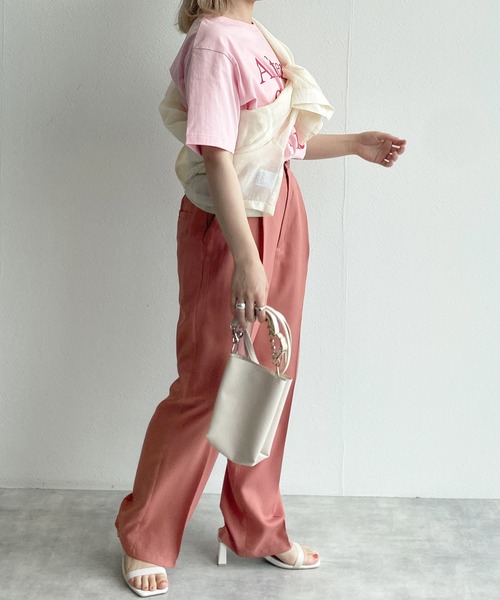 w closet（ダブルクローゼット）の「センタープレスタックパンツ（スラックス・レディース・ブラック/ピンク/ライム/アイボリー・S/M）」の19枚目の写真