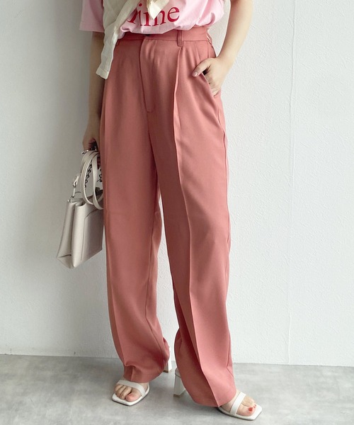 w closet（ダブルクローゼット）の「センタープレスタックパンツ（スラックス・レディース・ブラック/ピンク/ライム/アイボリー・S/M）」の20枚目の写真