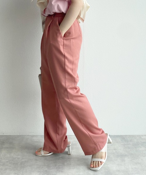 w closet（ダブルクローゼット）の「センタープレスタックパンツ（スラックス・レディース・ブラック/ピンク/ライム/アイボリー・S/M）」の21枚目の写真