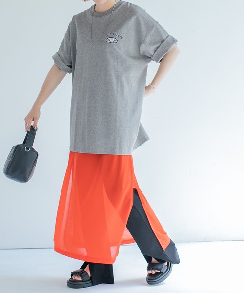 PBLIM(ページボーイリム)の「PAGEBOYLIM/シアーキャミワンピ(ワンピース・レディース・オレンジ/グリーン・FREE)」の1枚目の写真