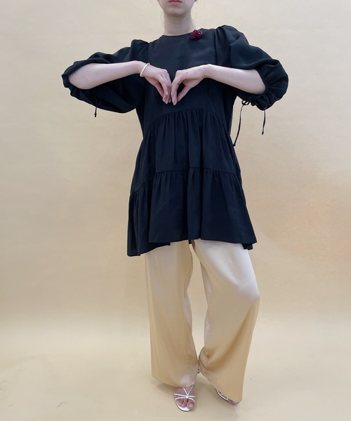 EDIT. FOR LULU(エディットフォールル)の「レーヨンポリエステル ギャザー チュニックブラウス(シャツ/ブラウス・レディース・ブラック/ブルー系その他・FREE)」の21枚目の写真