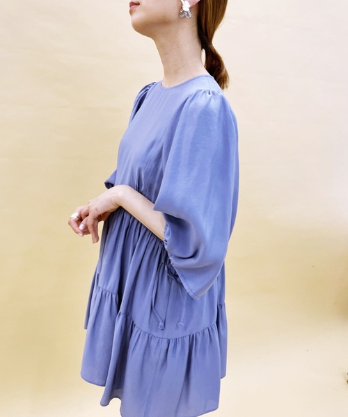 EDIT. FOR LULU(エディットフォールル)の「レーヨンポリエステル ギャザー チュニックブラウス(シャツ/ブラウス・レディース・ブラック/ブルー系その他・FREE)」の12枚目の写真