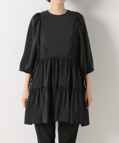 EDIT. FOR LULU(エディットフォールル)の「レーヨンポリエステル ギャザー チュニックブラウス(シャツ/ブラウス・レディース・ブラック/ブルー系その他・FREE)」の7枚目の写真