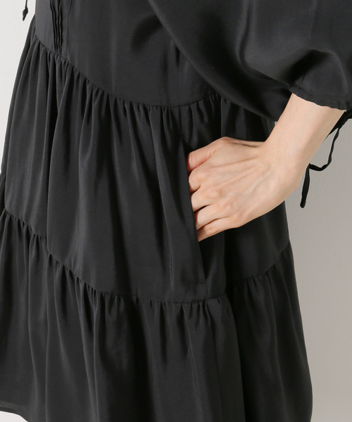 EDIT. FOR LULU(エディットフォールル)の「レーヨンポリエステル ギャザー チュニックブラウス(シャツ/ブラウス・レディース・ブラック/ブルー系その他・FREE)」の8枚目の写真