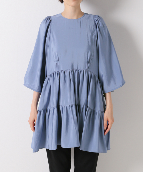 EDIT. FOR LULU(エディットフォールル)の「レーヨンポリエステル ギャザー チュニックブラウス(シャツ/ブラウス・レディース・ブラック/ブルー系その他・FREE)」の14枚目の写真