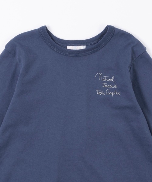 trois lapins kp(トロワラパンケーピー)の「TC天竺バック切替え長袖Tシャツ(100~130)(Tシャツ/カットソー・キッズ・ライトピンク/ブルー系その他・110cm/130cm/120cm/100cm)」の3枚目の写真