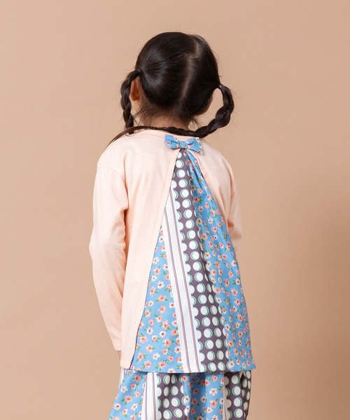 trois lapins kp(トロワラパンケーピー)の「TC天竺バック切替え長袖Tシャツ(100~130)(Tシャツ/カットソー・キッズ・ライトピンク/ブルー系その他・110cm/130cm/120cm/100cm)」の18枚目の写真