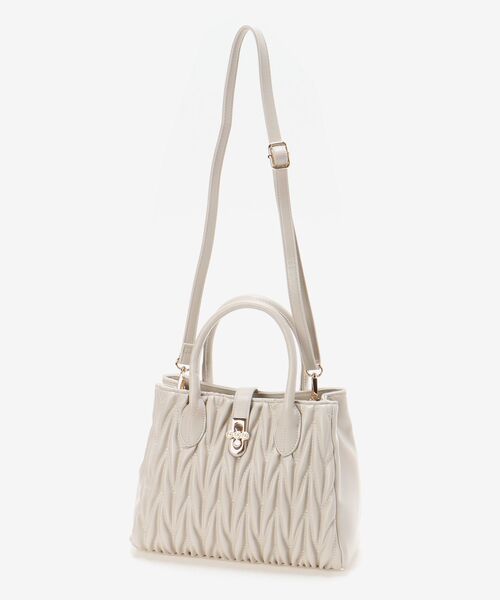 MAJESTIC LEGON(マジェスティックレゴン)の「上品スクエアバッグ(ハンドバッグ・レディース・ライトグレー/ブラック/アイボリー・FREE)」の13枚目の写真