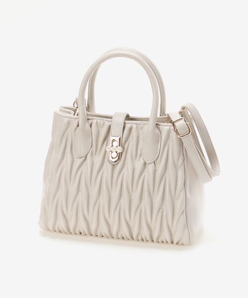 MAJESTIC LEGON(マジェスティックレゴン)の「上品スクエアバッグ(ハンドバッグ・レディース・ライトグレー/ブラック/アイボリー・FREE)」の14枚目の写真