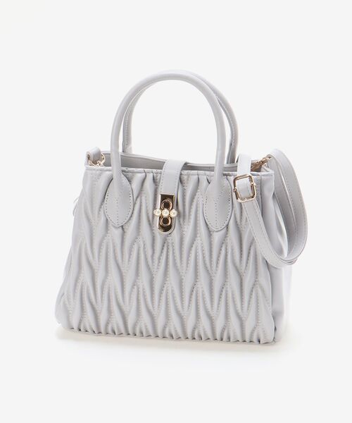 MAJESTIC LEGON(マジェスティックレゴン)の「上品スクエアバッグ(ハンドバッグ・レディース・ライトグレー/ブラック/アイボリー・FREE)」の15枚目の写真