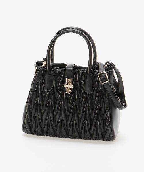 MAJESTIC LEGON(マジェスティックレゴン)の「上品スクエアバッグ(ハンドバッグ・レディース・ライトグレー/ブラック/アイボリー・FREE)」の16枚目の写真