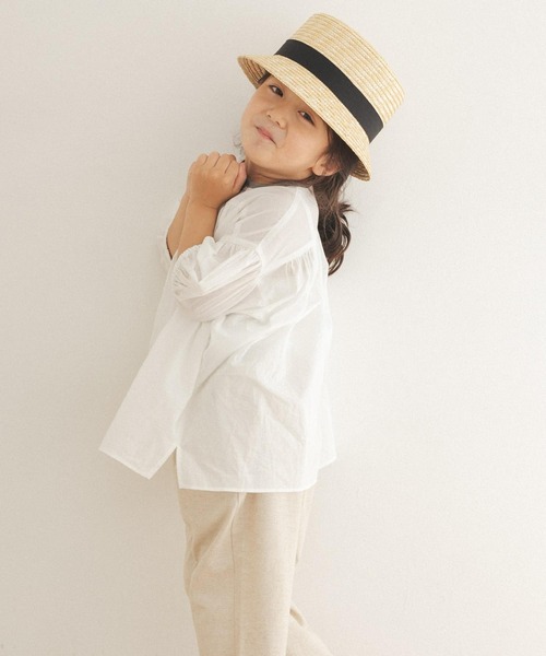 URBAN RESEARCH DOORS（アーバンリサーチドアーズ）の「コットンボイルギャザーブラウス(KIDS)（シャツ/ブラウス・キッズ・オレンジ/ホワイト系その他・120/105/135）」の16枚目の写真