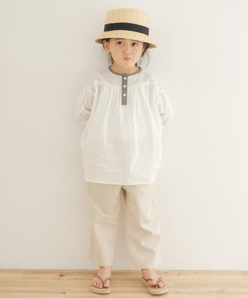 URBAN RESEARCH DOORS（アーバンリサーチドアーズ）の「コットンボイルギャザーブラウス(KIDS)（シャツ/ブラウス・キッズ・オレンジ/ホワイト系その他・120/105/135）」の20枚目の写真