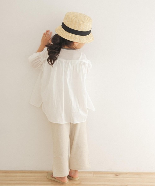 URBAN RESEARCH DOORS（アーバンリサーチドアーズ）の「コットンボイルギャザーブラウス(KIDS)（シャツ/ブラウス・キッズ・オレンジ/ホワイト系その他・120/105/135）」の14枚目の写真