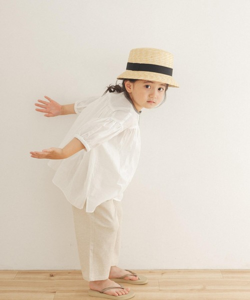 URBAN RESEARCH DOORS（アーバンリサーチドアーズ）の「コットンボイルギャザーブラウス(KIDS)（シャツ/ブラウス・キッズ・オレンジ/ホワイト系その他・120/105/135）」の18枚目の写真