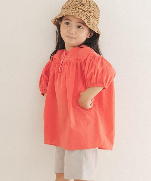 URBAN RESEARCH DOORS（アーバンリサーチドアーズ）の「コットンボイルギャザーブラウス(KIDS)（シャツ/ブラウス・キッズ・オレンジ/ホワイト系その他・120/105/135）」の12枚目の写真