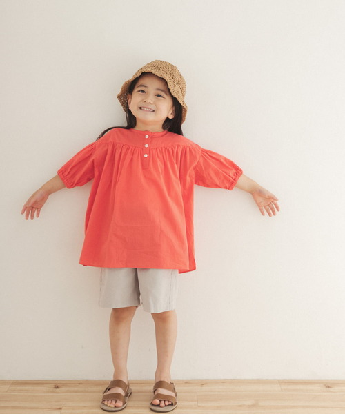 URBAN RESEARCH DOORS（アーバンリサーチドアーズ）の「コットンボイルギャザーブラウス(KIDS)（シャツ/ブラウス・キッズ・オレンジ/ホワイト系その他・120/105/135）」の17枚目の写真