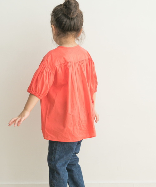 URBAN RESEARCH DOORS（アーバンリサーチドアーズ）の「コットンボイルギャザーブラウス(KIDS)（シャツ/ブラウス・キッズ・オレンジ/ホワイト系その他・120/105/135）」の19枚目の写真