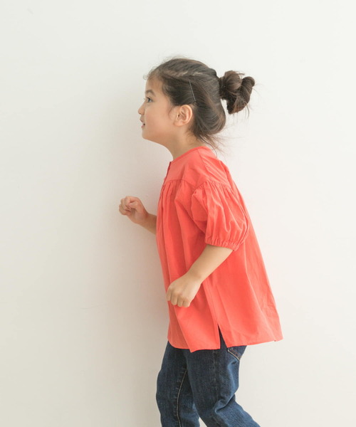 URBAN RESEARCH DOORS（アーバンリサーチドアーズ）の「コットンボイルギャザーブラウス(KIDS)（シャツ/ブラウス・キッズ・オレンジ/ホワイト系その他・120/105/135）」の10枚目の写真
