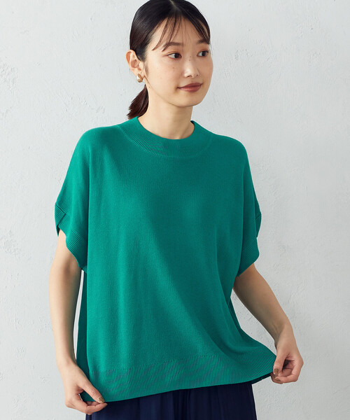 Comme　Ca　Mature（コムサマチュア）の「＜ウォッシャブル＞チューリップ袖　ニットＴシャツ（ニット/セーター・レディース・ターコイズブルー/マスタード/エメラルド・FREE）」の2枚目の写真