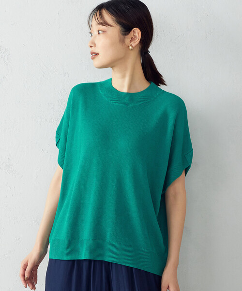Comme　Ca　Mature（コムサマチュア）の「＜ウォッシャブル＞チューリップ袖　ニットＴシャツ（ニット/セーター・レディース・ターコイズブルー/マスタード/エメラルド・FREE）」の6枚目の写真