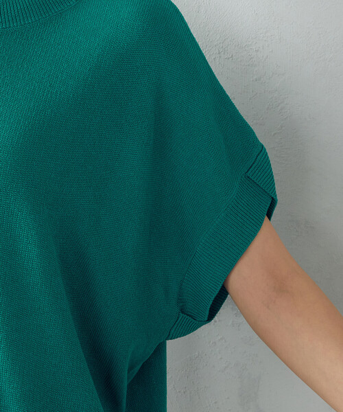 Comme　Ca　Mature（コムサマチュア）の「＜ウォッシャブル＞チューリップ袖　ニットＴシャツ（ニット/セーター・レディース・ターコイズブルー/マスタード/エメラルド・FREE）」の5枚目の写真