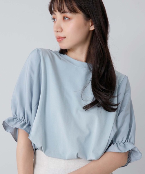 fifth（フィフス）の「異素材切り替えカットソー（Tシャツ/カットソー・レディース・ホワイト/ブラック/ブルー・M）」の3枚目の写真