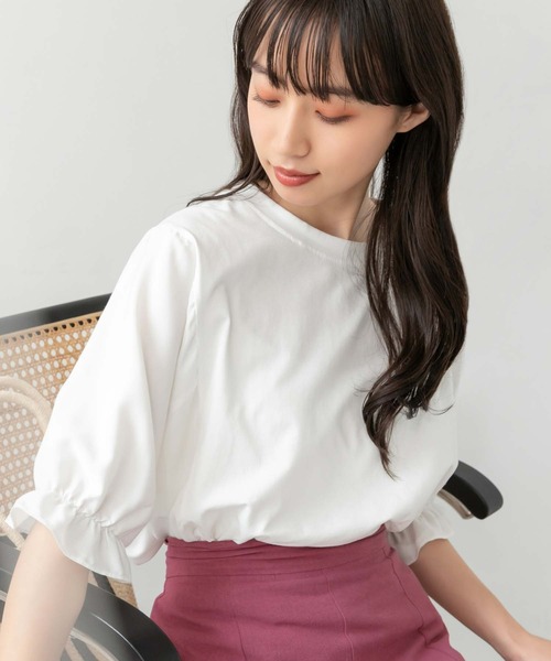 fifth（フィフス）の「異素材切り替えカットソー（Tシャツ/カットソー・レディース・ホワイト/ブラック/ブルー・M）」の12枚目の写真
