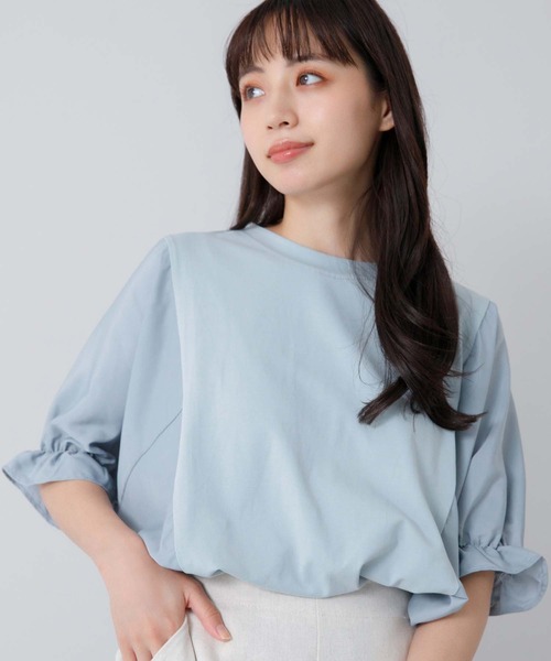 fifth（フィフス）の「異素材切り替えカットソー（Tシャツ/カットソー・レディース・ホワイト/ブラック/ブルー・M）」の14枚目の写真
