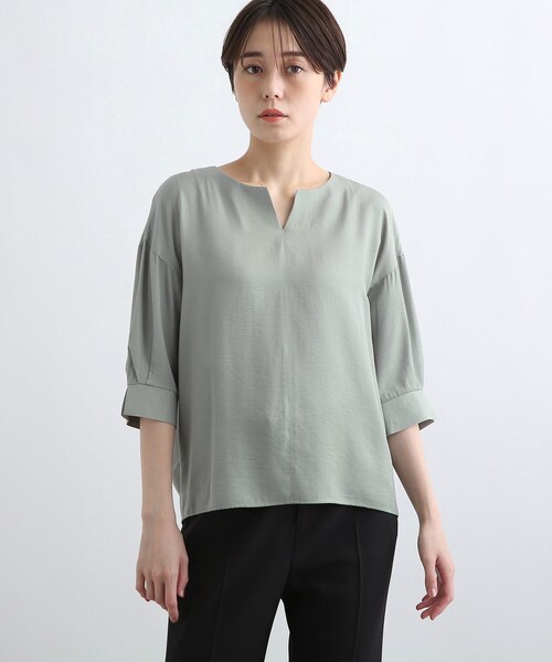 【洗える】袖ボリュームブラウス