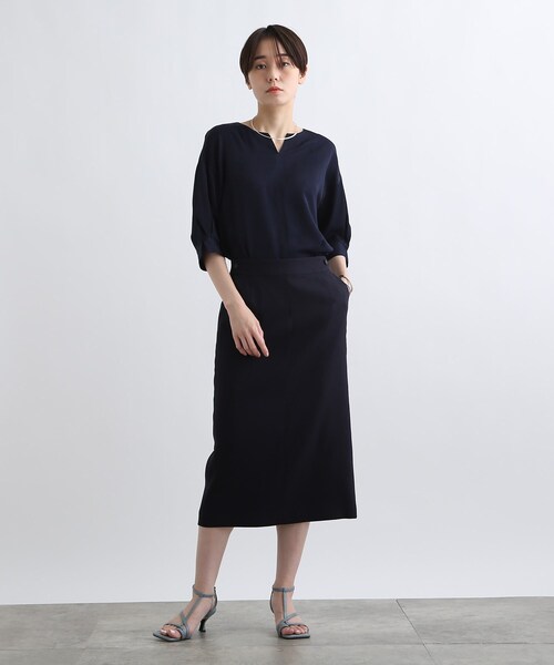 INDIVI（インディヴィ）の「◆【洗える】袖ボリュームブラウス（シャツ/ブラウス・レディース・ライトグリーン/ライトベージュ/ブラウン系その他/ネイビー・05/13/15 /19/38）」の9枚目の写真