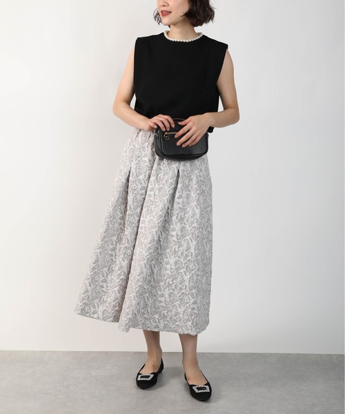 PICCIN(ピッチン)の「ネックパールノースリーブニット(ニット/セーター・レディース・ブラック/オフホワイト/モカ・M)」の20枚目の写真