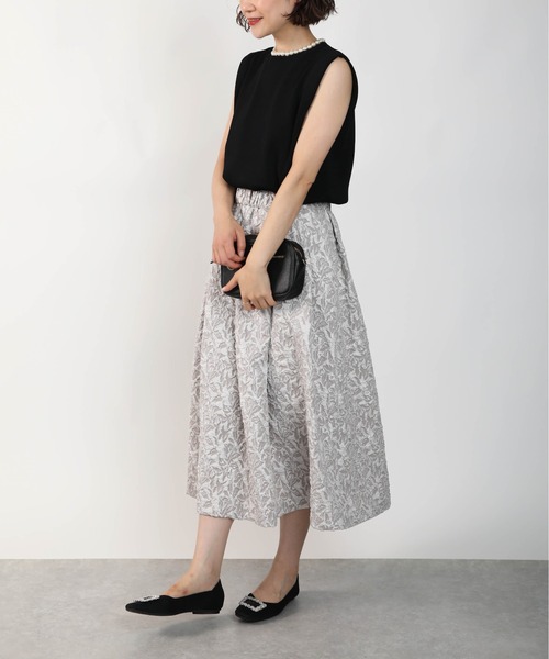 PICCIN(ピッチン)の「ネックパールノースリーブニット(ニット/セーター・レディース・ブラック/オフホワイト/モカ・M)」の21枚目の写真