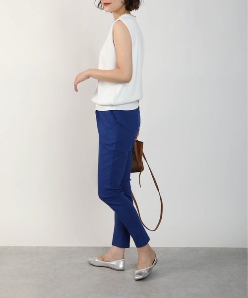 PICCIN(ピッチン)の「ネックパールノースリーブニット(ニット/セーター・レディース・ブラック/オフホワイト/モカ・M)」の13枚目の写真