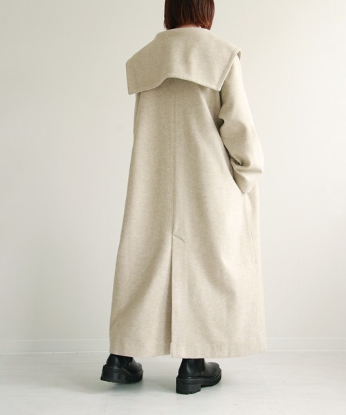 notch.（ノッチ）の「ビッグカラーコート（ステンカラーコート・レディース・ブラック/ベージュ/ブラウン・TM/M）」の17枚目の写真