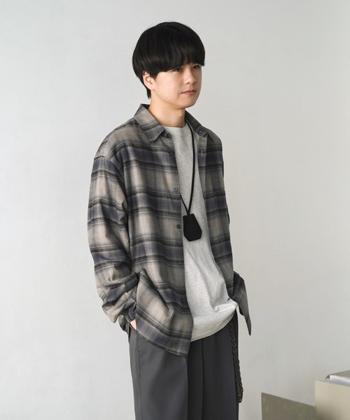 WYM LIDNM（ウィム バイ リドム）の「SUPER SOFT KAPOK CHECK SHIRT（シャツ/ブラウス・メンズ・チャコール/ブラウン/アッシュブラウン/グレー系・S/M/L）」の11枚目の写真