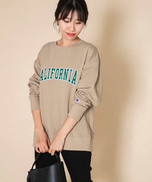 Champion(チャンピオン)の「『佐田真由美さん着用』『別注』Champion ロゴプリントスウェット(スウェット・レディース・ネイビー/オートミール/ベージュ/ホワイト・MEDIUM/SMALL)」の18枚目の写真