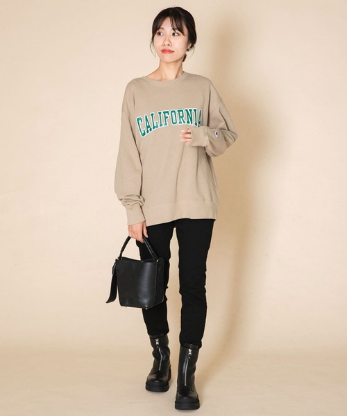 Champion(チャンピオン)の「『佐田真由美さん着用』『別注』Champion ロゴプリントスウェット(スウェット・レディース・ネイビー/オートミール/ベージュ/ホワイト・MEDIUM/SMALL)」の21枚目の写真
