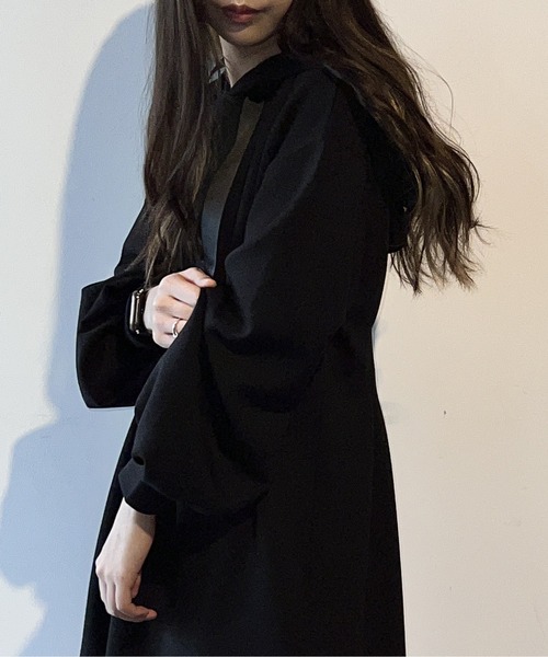 one way（ワンウェイ）の「タック入りダンボールパーカーワンピース（ワンピース・レディース・ライトグレー/ブラック/ベージュ/ホワイト/ライトブルー・FREE）」の22枚目の写真