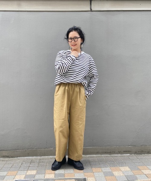 DANA FANEUIL(ダナファヌル)の「Dana Faneuil/ダナファヌル 高密度コンパウトチノクロスパンツ(チノパンツ・レディース・ブラック/ベージュ・M)」の7枚目の写真