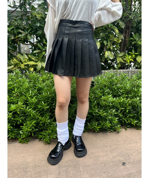 PHILLY（フィリー）の「フェイクレザープリーツスカパン（スカート・レディース・ブラック/ベージュ/ブラウン・FREE）」の11枚目の写真