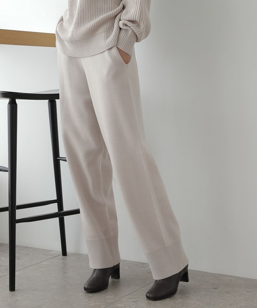 LAKOLE（ラコレ）の「12Gカシミヤタッチワイドパンツ[セットアップ対応] / 285886（その他パンツ・レディース・ブラック/ブラウン/グレイッシュベージュ・SMALL/MEDIUM）」の3枚目の写真